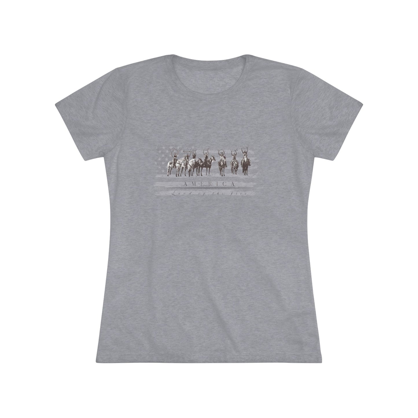 Womens Antler Land of the Free T Shirt