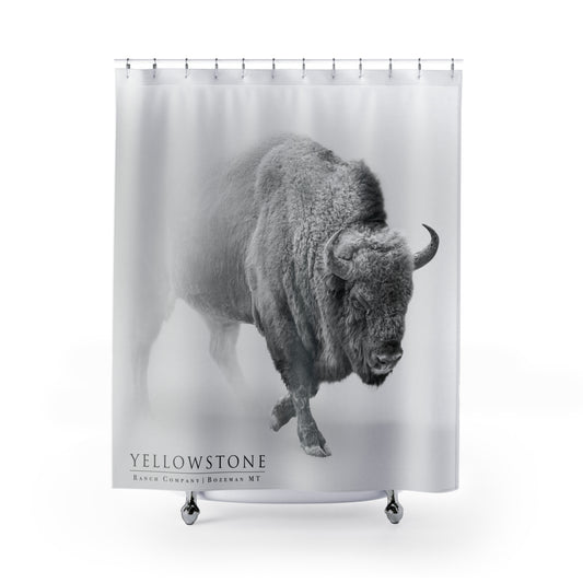 Snow Bison Shower Curtain