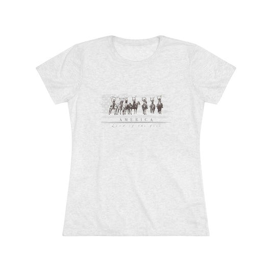 Womens Antler Land of the Free T Shirt